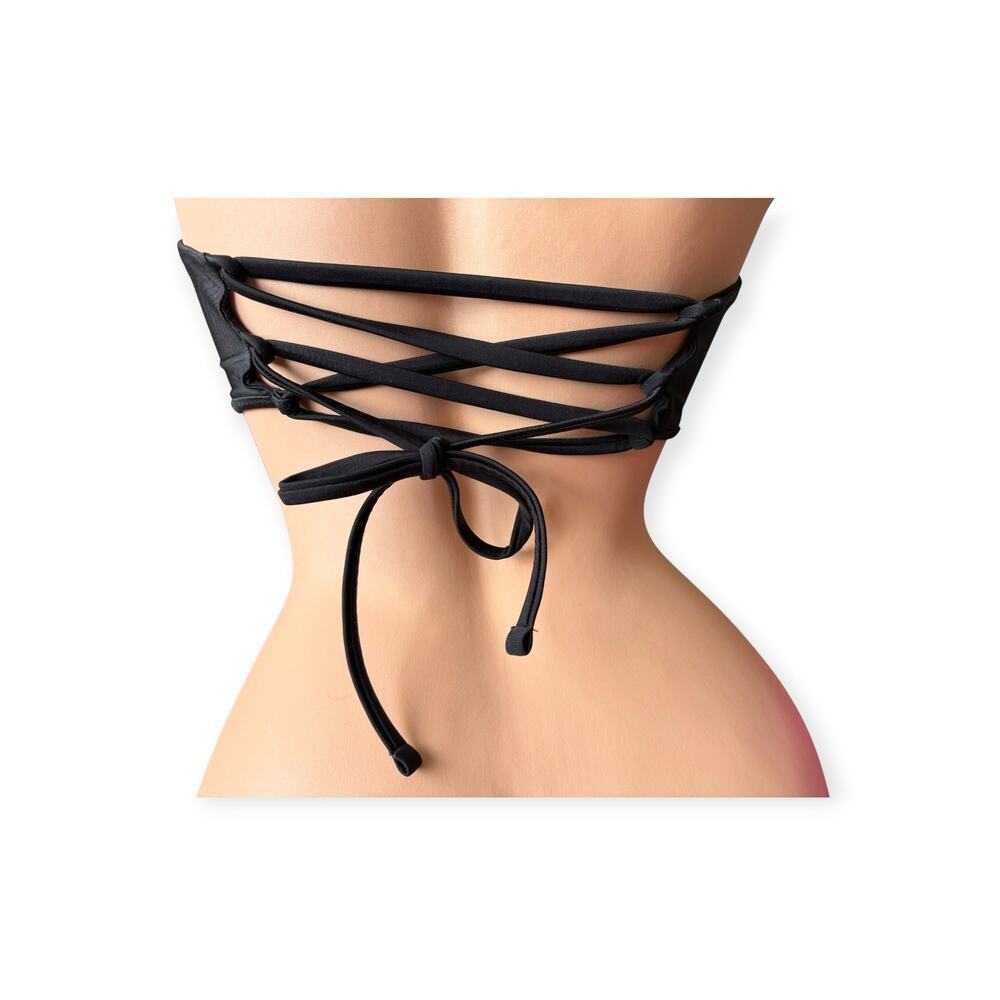 Aeries V Bandeau black Bikini Top womems size large strapless swimwear - Picture 6 of 7